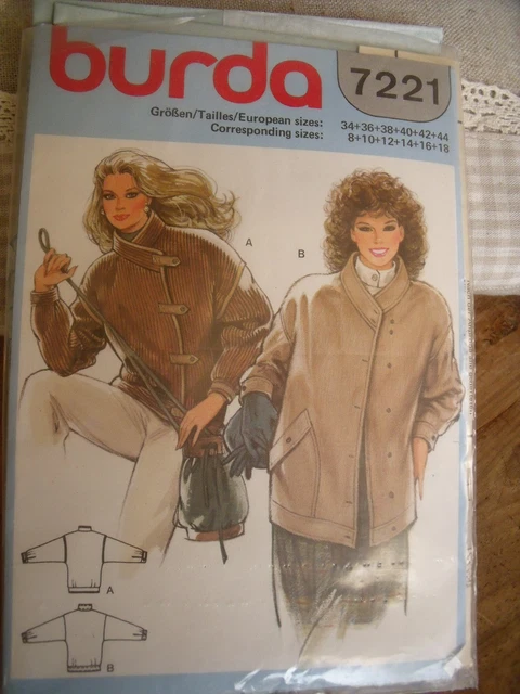 Patron Vintage "Burda " Blouson Montagne   Taille Du 34 Au 44