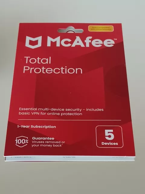 McAfee Total Protection | 1 Year | 5 Devices | Signed For Delivery