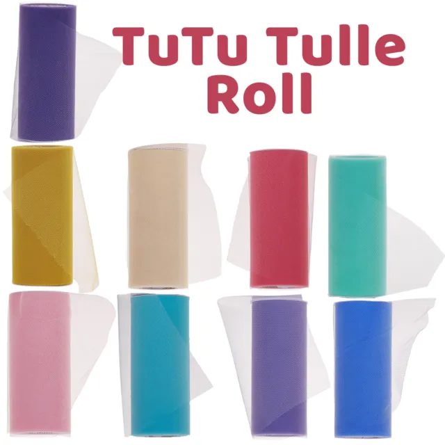 TUTU TULLE ROLL 6" Wide Soft Netting Fabric 100% Nylon 25 Yards for DIY Crafts