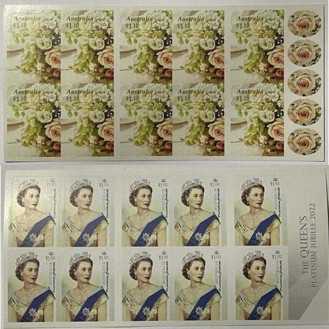 100 x $1.10 Australia Post Postage Stamps Self Adhesive Stamp Face Value $110