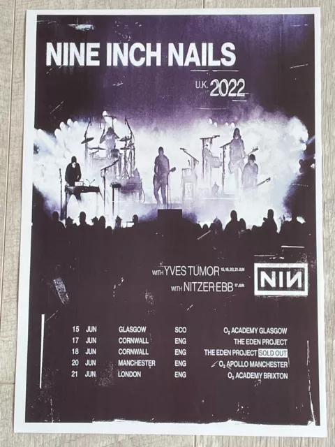 Neun Zoll Nägel - UK Tour Glasgow/London/Manchester usw. 2022 Konzert Gig Poster