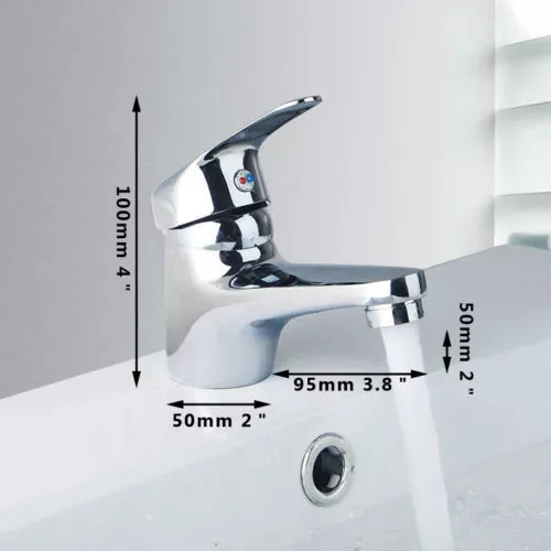 Small Bathroom Faucet Chrome Sink Mixer Basin Tap Single Handle Deck Mounted 2