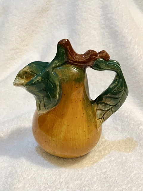 Sakura Sonoma Pear Ceramic Hand Painted 5" Pitcher Creamer