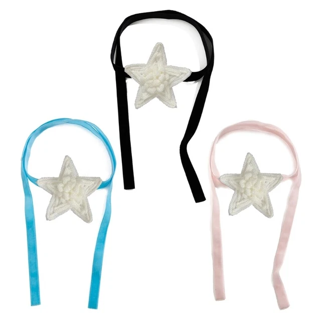3 Colors Five-Pointed Star Necklace Neck Chain Temperament Ribbon Choker