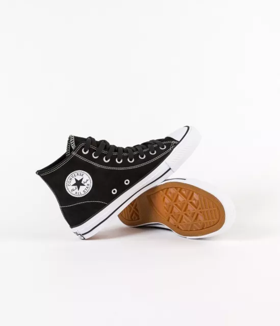 CONS SHOES CTAS PRO HI Suede Black Black White Converse Skateboard 