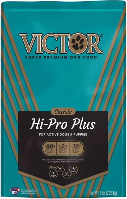 Victor Super Premium Dog Food – Hi-Pro plus Dry Dog Food – 30% Protein, Gluten F
