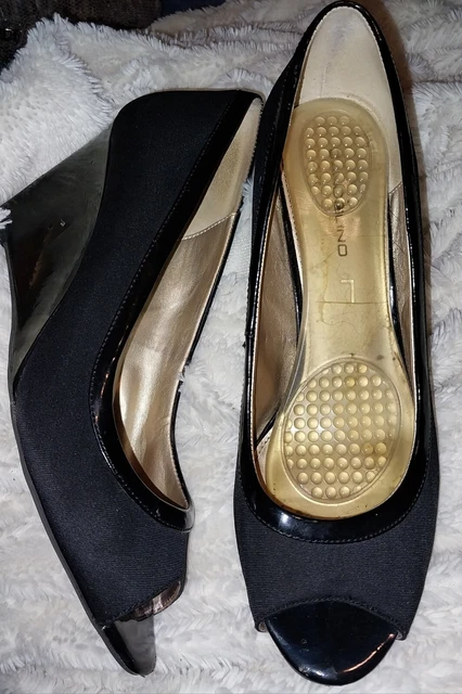 BANDOLINO SIZE 9M Chakor Black Wedges Womens Ladies Sandals Shoes