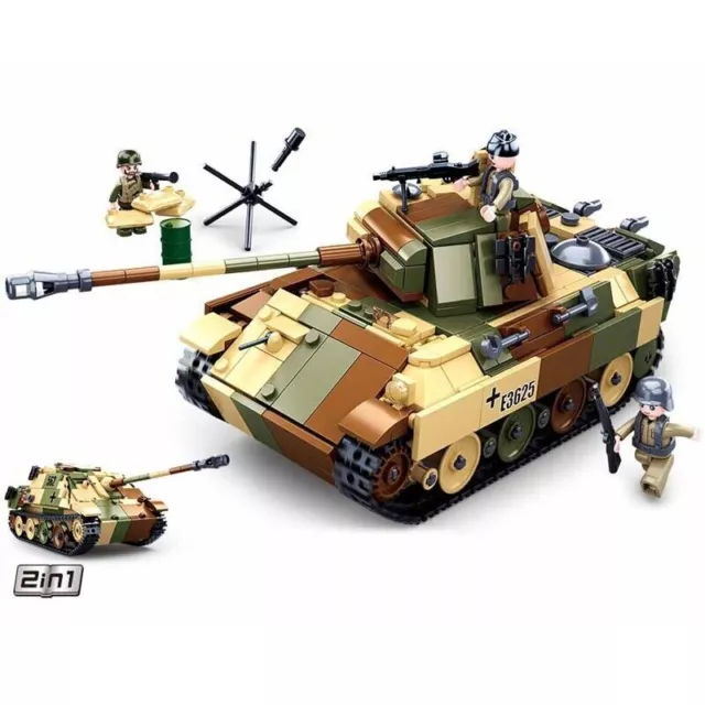 Building Blocks MOC Military WW2 Panther G Medium Tank Bricks Model Kids DIY Toy