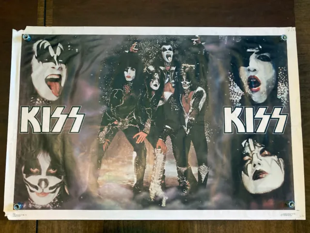 Vintage KISS Kiss Collage Poster 1977 Aucoin Mgmt Dargis Authentic Rare