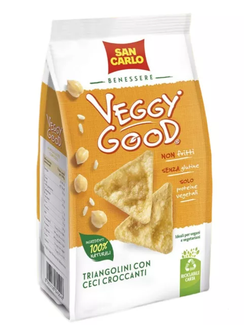 San Carlo Veggy Good Triangolini con Ceci Croccanti 65g Snack Vegano