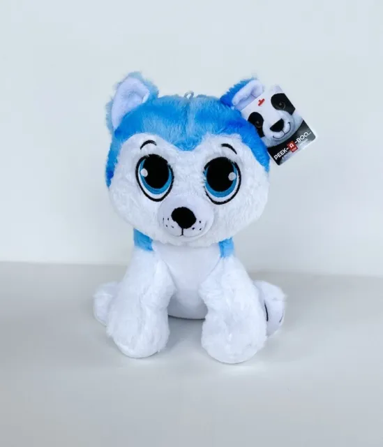 Peek A Boo Toys Husky Puppy Dog Plush Blue Sewn Eyes Stuffed Animal 12” New Tags