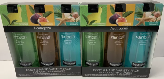 Paquete de 2 gel de ducha y baño Neutrogena Rainbath variedad de 3 48 onzas por caja, 96 oz.
