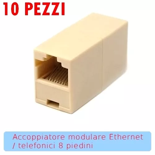 ★ Adattatori Accoppiatori Rj45 Prolunghe Cavo Di Rete Lan Ethernet 10X Pezzi ★