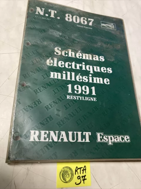 Renault Espace 1991 schéma électrique revue Technique Automobile RTA NT8067