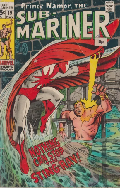 *** Marvel Comics Sub Mariner #19 (1969) 1St Stingray G ***