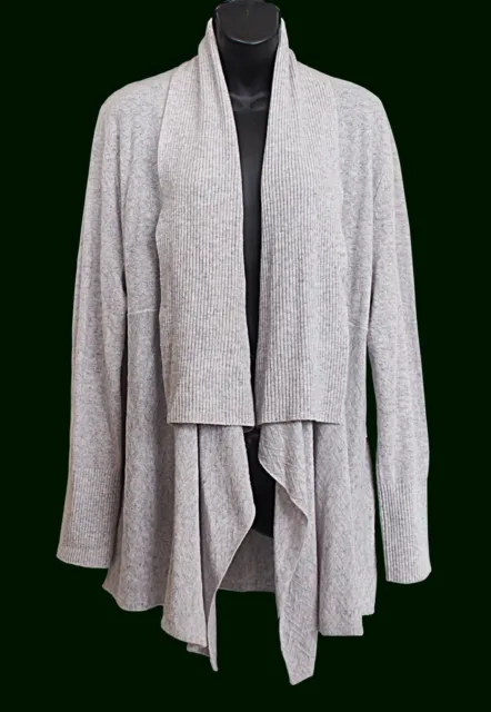 Nordstrom Collection 100% Cashmere Women Open Front Cardigan Gray Size XL