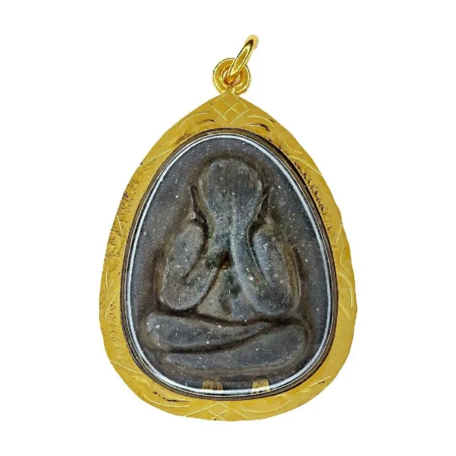 Phra Pidta Thai Amulette Or Micron Pendentif Talisman Puissant Bouddha Magique