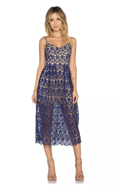 NWT Revolve X Love Indie Bella Crochet Midi Dress By Toby Heart Ginger XS