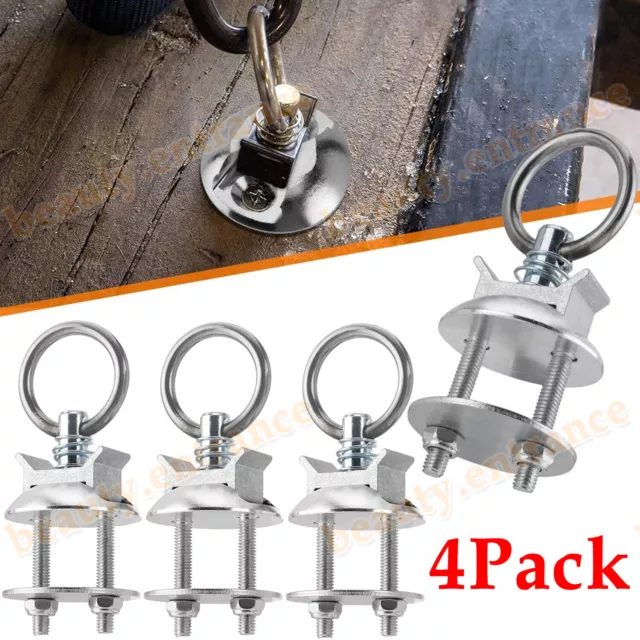 4pcs Chrome T-Hook Tie Down Rope Kit Anchor Point Boat Truck