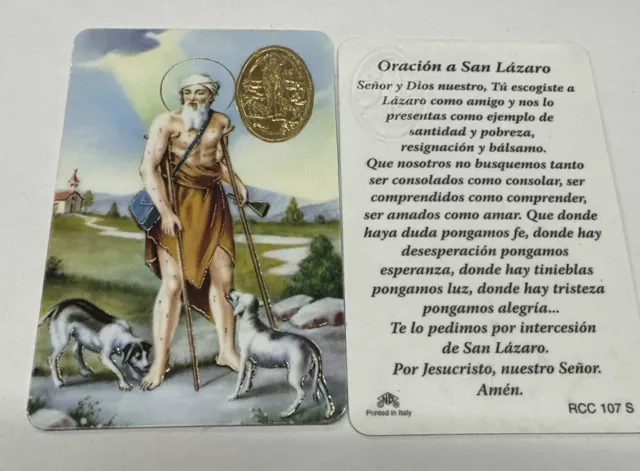 Oracion A San Lazaro Laminated Prayer Cards Pack Of 25 Español $25.00 ...