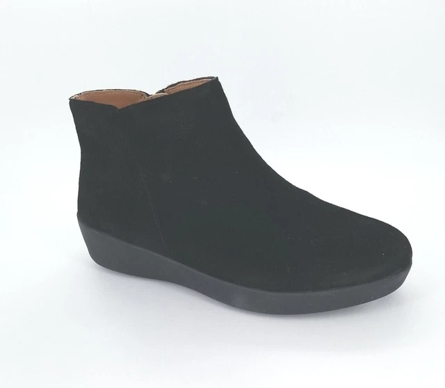 2125 Fitflop Womens Sumi Black Suede Ankle Boot Size 7.5 US