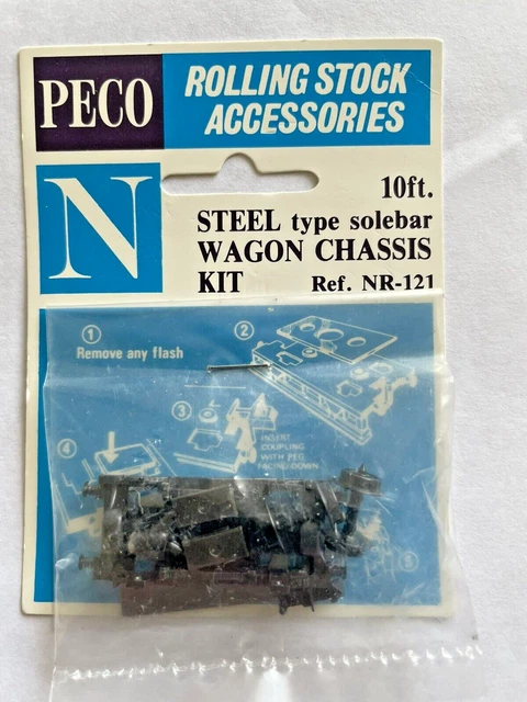 N Brake Van Chassis Kit 10ft Wheelbase Steel Type Peco NR-121B - Foto 8