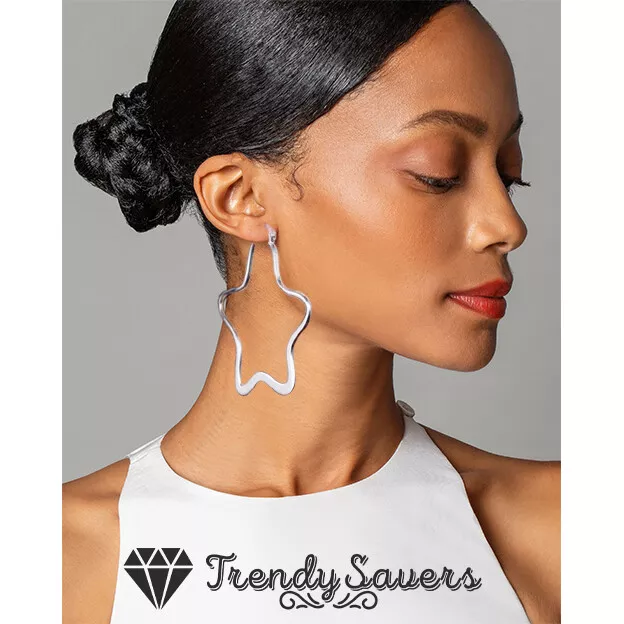 Large star hoop earrings 2025