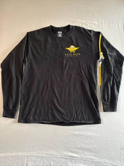 Café Moto Barrio Logan Black Long Sleeve T-Shirt Hanes Beefy TSize Medium 2