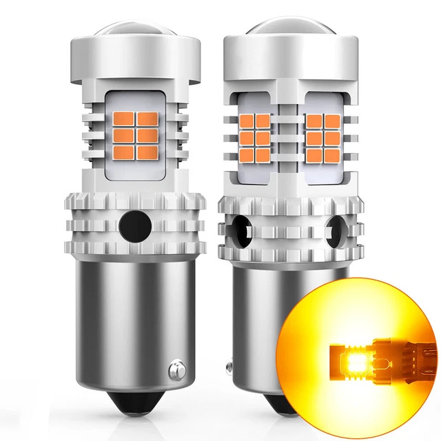 2X 7506 BA15S 1156 LED P21W Signal Turn Light Bulb Canbus 2800LM Amber/Yellow