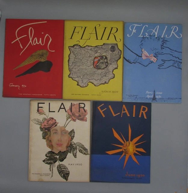 Lot Of 5 February (Premier Issue) - June 1950 Flair Magazines Ny101 Lot Of 5 February (Premier Issue) - June 1950 Flair Magazines Ny101