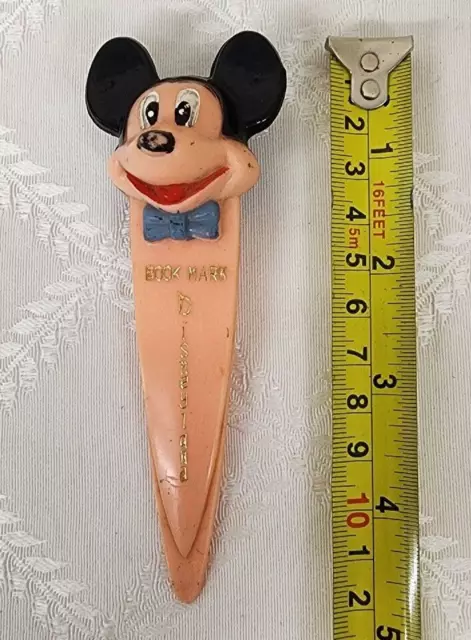 Mickey Mouse Disneyland Plastic Book Mark Vintage Disney