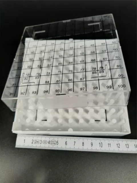 100 Place Polycarbonate Cryo-boxes / cryogenic storage boxes  White, vial tube