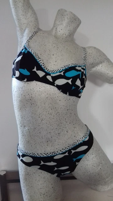 Maillot De Bain 2 Pièces RASUREL Modèle BORNEO - Taille 85B Noir Et Blanc - Neuf Étiqueté