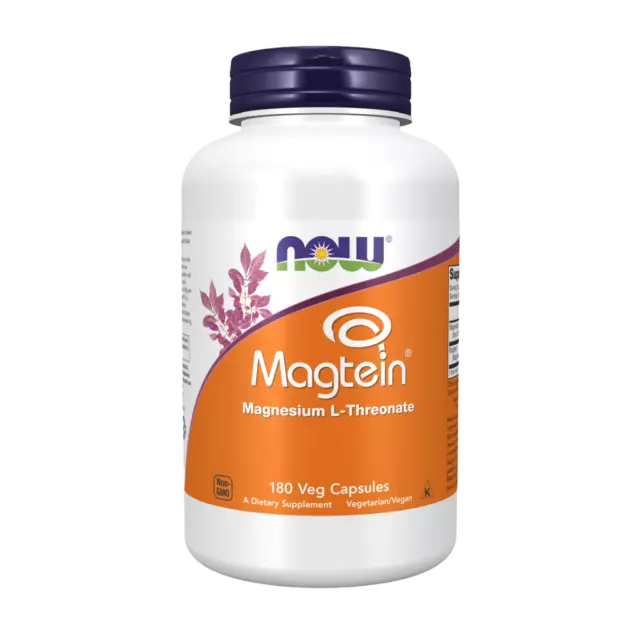 NOW Foods - Magtein Magnesium-Kapseln (180 Kapseln)