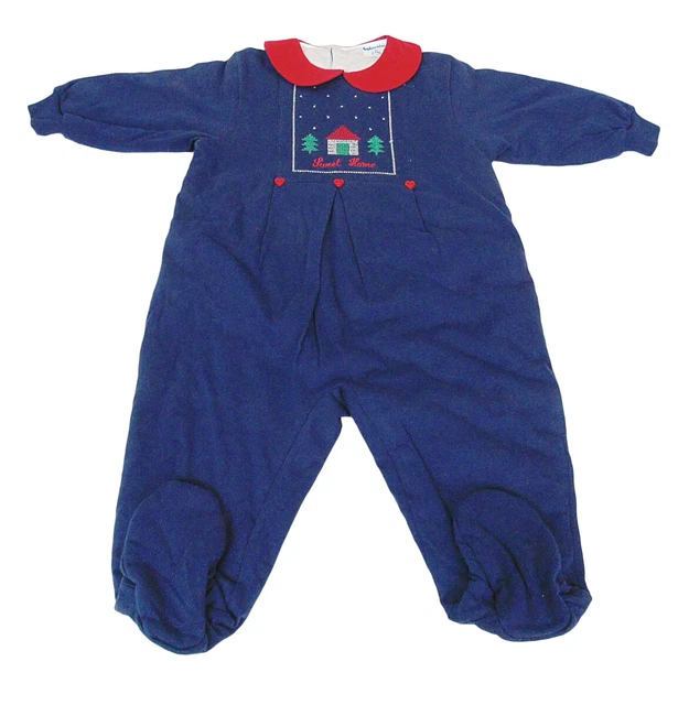 Tutina Tuta imbottita Body in cotone neonato BIMBO blu cm 74 - 12 mesi