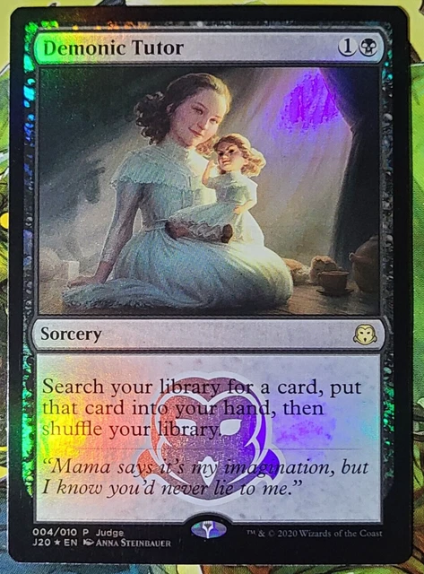 MTG FOIL Demonic Tutor NM x1 Judge Gift Cards 2020 J20 Promo Near Mint Magic MTG FOIL Demonic Tutor NM x1 Judge Gift Cards 2020 J20 Promo Near Mint Magic