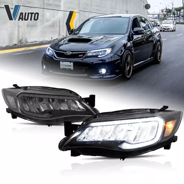 Full LED Reflector Headlights For 08-14 Subaru Impreza WRX/WRX STI Halogen Model