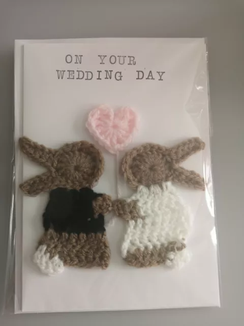 Handmade Crochet Greeting Cards, Birthday, Wedding, Get Well Soon