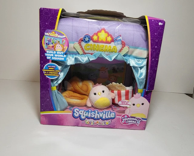 SQUISHVILLE MINI SQUISHMALLOWS CINEMA Playset Includes One 2 Inch Squishville mini squishmallows cinema playset includes one 2 inch