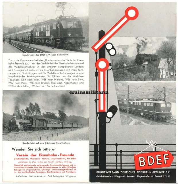 Orig. Broschüre BDEF Eisenbahn-Freunde mit Lokomotive Dampflok TEE 1962