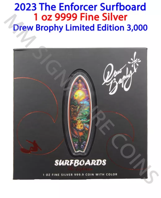 2023 Niue 1 oz Drew Brophy The Enforcer Surfboard Silver Coin Pamp Suisse