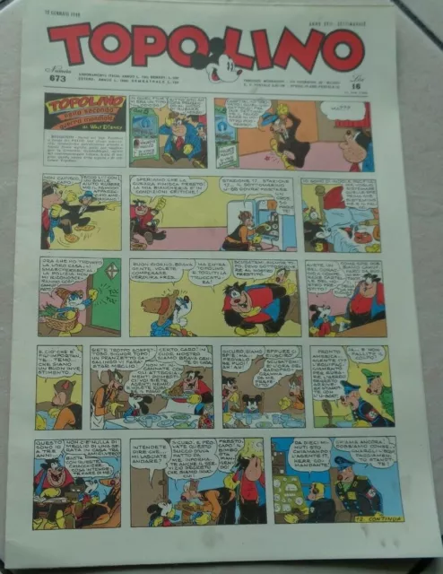 Topolino Il Giornale N°673 Anno Xvii Settimanale Del 10 Gennaio 1948 Anastatica