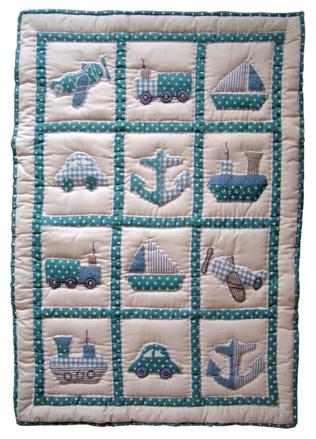 Traditional Handmade Cot Quilt Play Mat & Carrying Case Baby Boat or Fairy