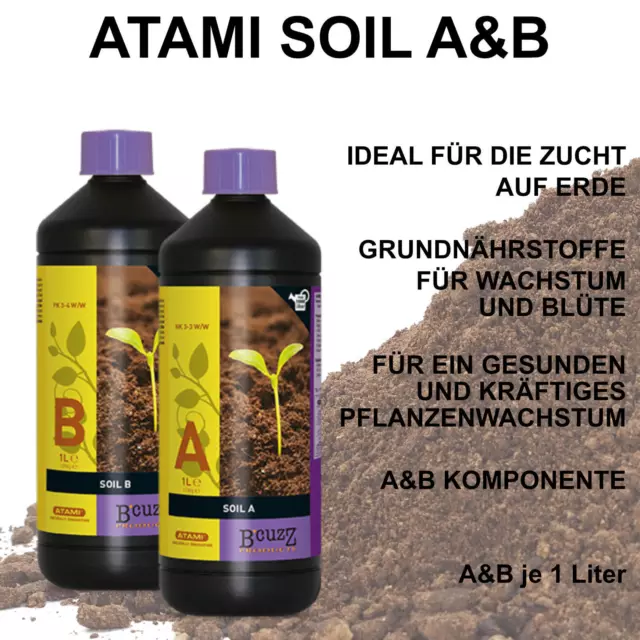 Atami B'Cuzz Soil A+B 1 Liter Dünger auf Erde für Wachstum und Blüte