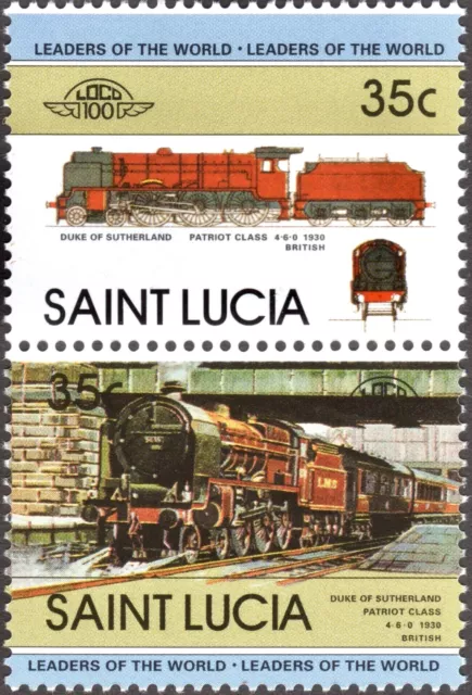 St. Lucia #SG651v-SG652v MNH 1983 Train Patriot Sutherland Duke 4-6-0 [618v]