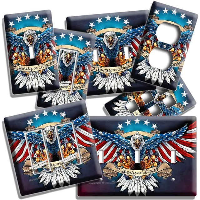 Bald Eagle Wings American Flag Light Switch Outlet Wall Plate Patriot Room Decor