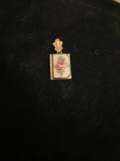 Vintage Gold-Filled Rose Book Locket Ann Gale Necklace