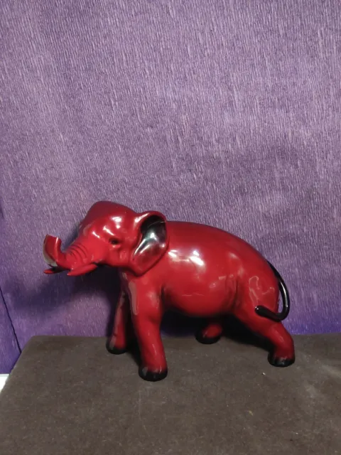 Vintage Royal Doulton Flambe Red Figurine Elephant