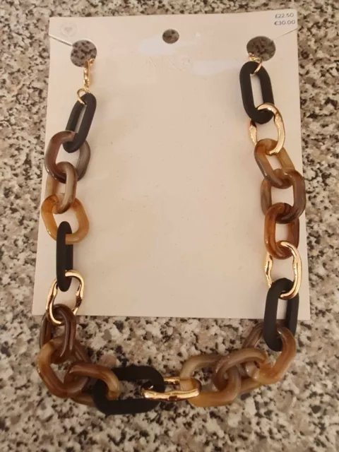 BNWT M&S Tortoiseshell Chain Necklace RRP £22.50