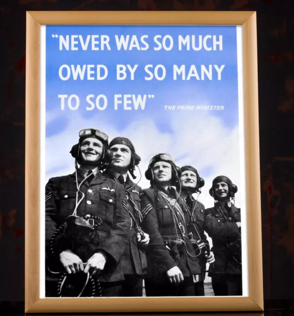 Winston Churchill Quote, WW2 British, Aviation Art, British Propaganda Poster